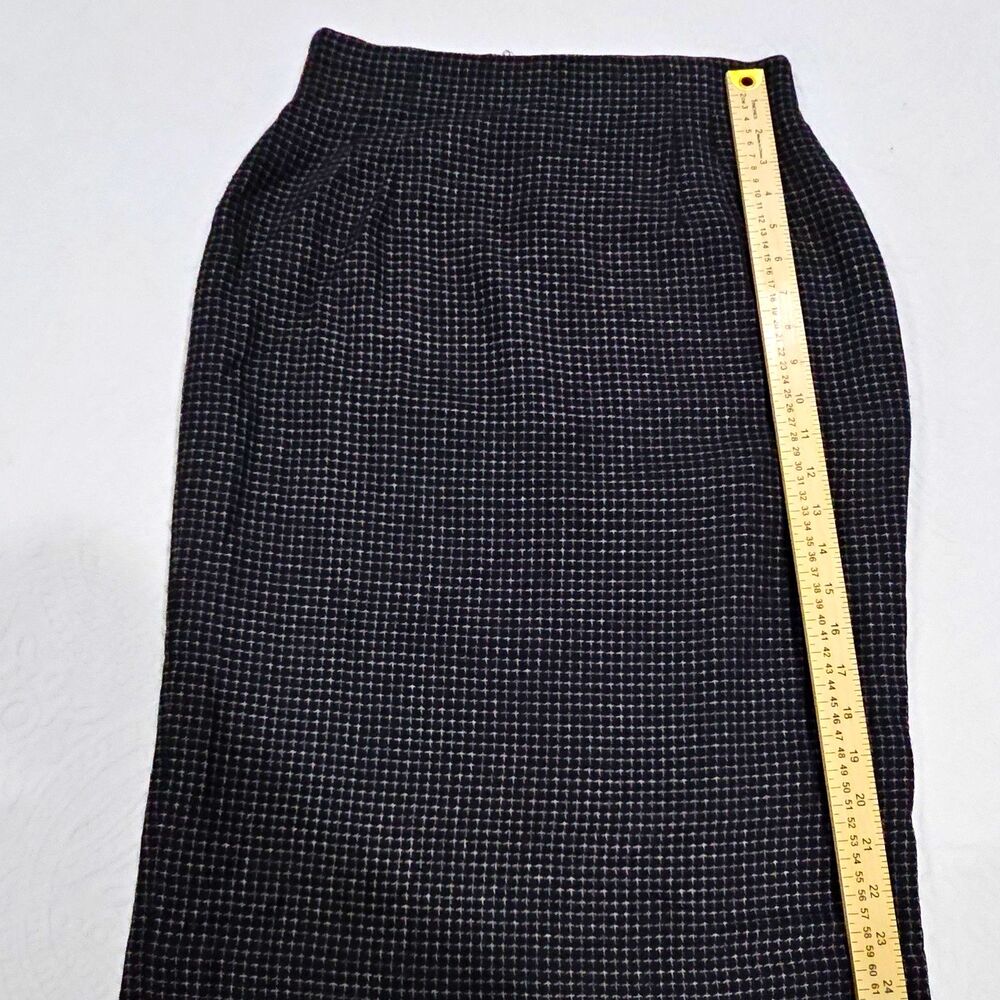 Vintage Rena Rowan for Saville Skirt Size 4 Made USA Black White Check 90s